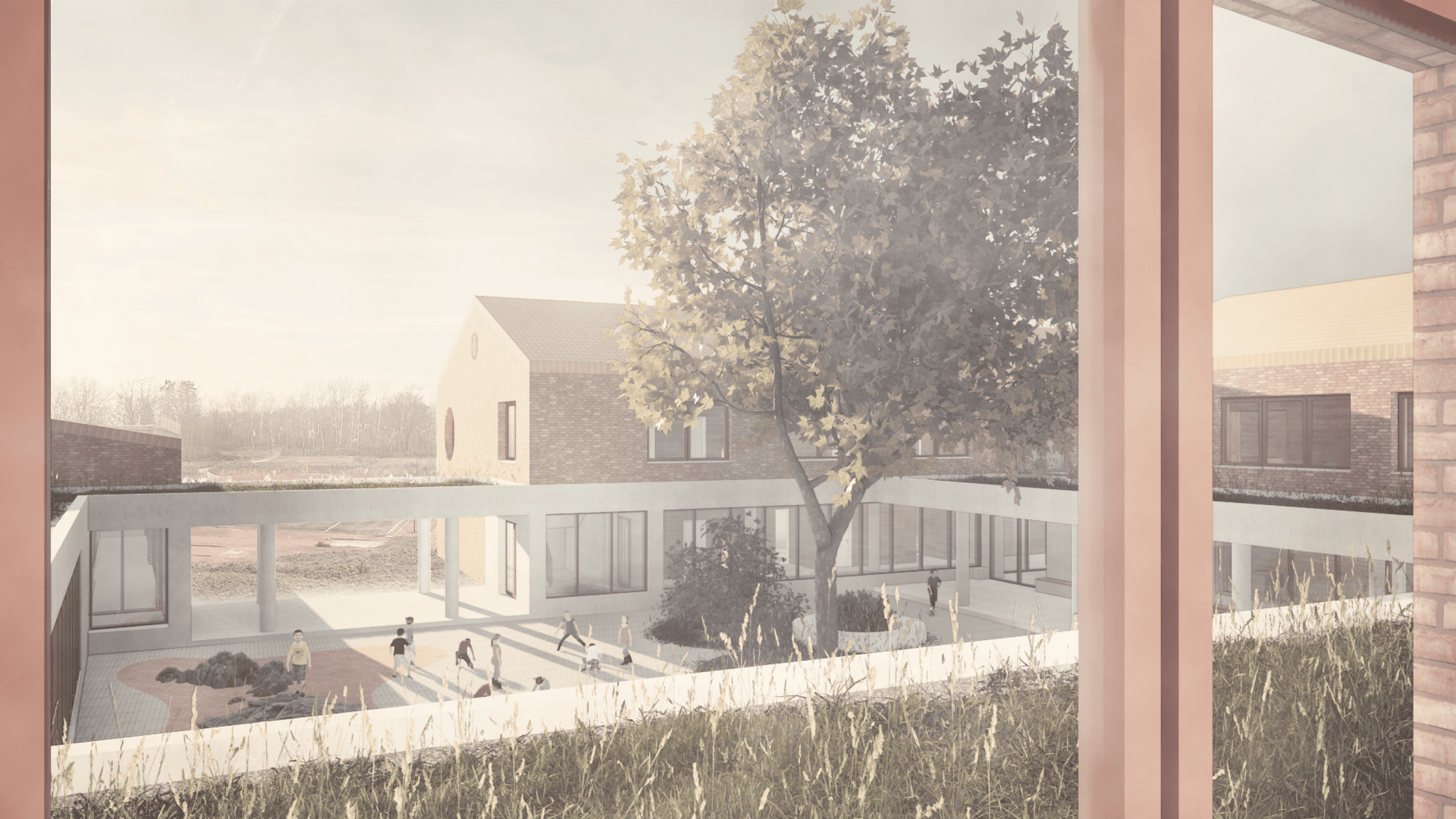 Schule zwischen Dorf und Landschaft